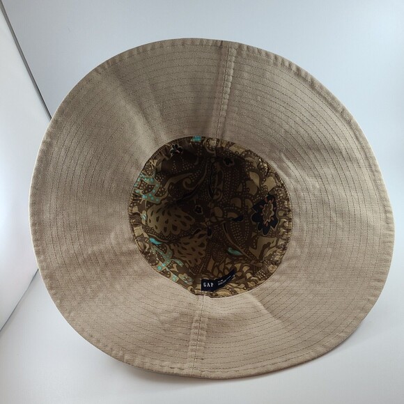 The Gap Boho Hippie Style Floppy Sun Hat Beige Wide Brimmed 100% Cotton Size S/M - Picture 4 of 12